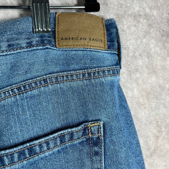American Eagle Skater Jeans Womens 18 Blue Medium Wash Denim‎ Wide Leg Baggy - Picture 4 of 14